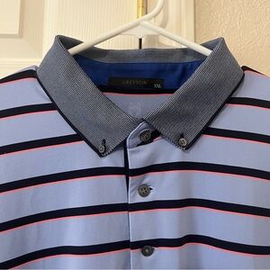 Greyson Men's Blue Striped Polo - XXL
